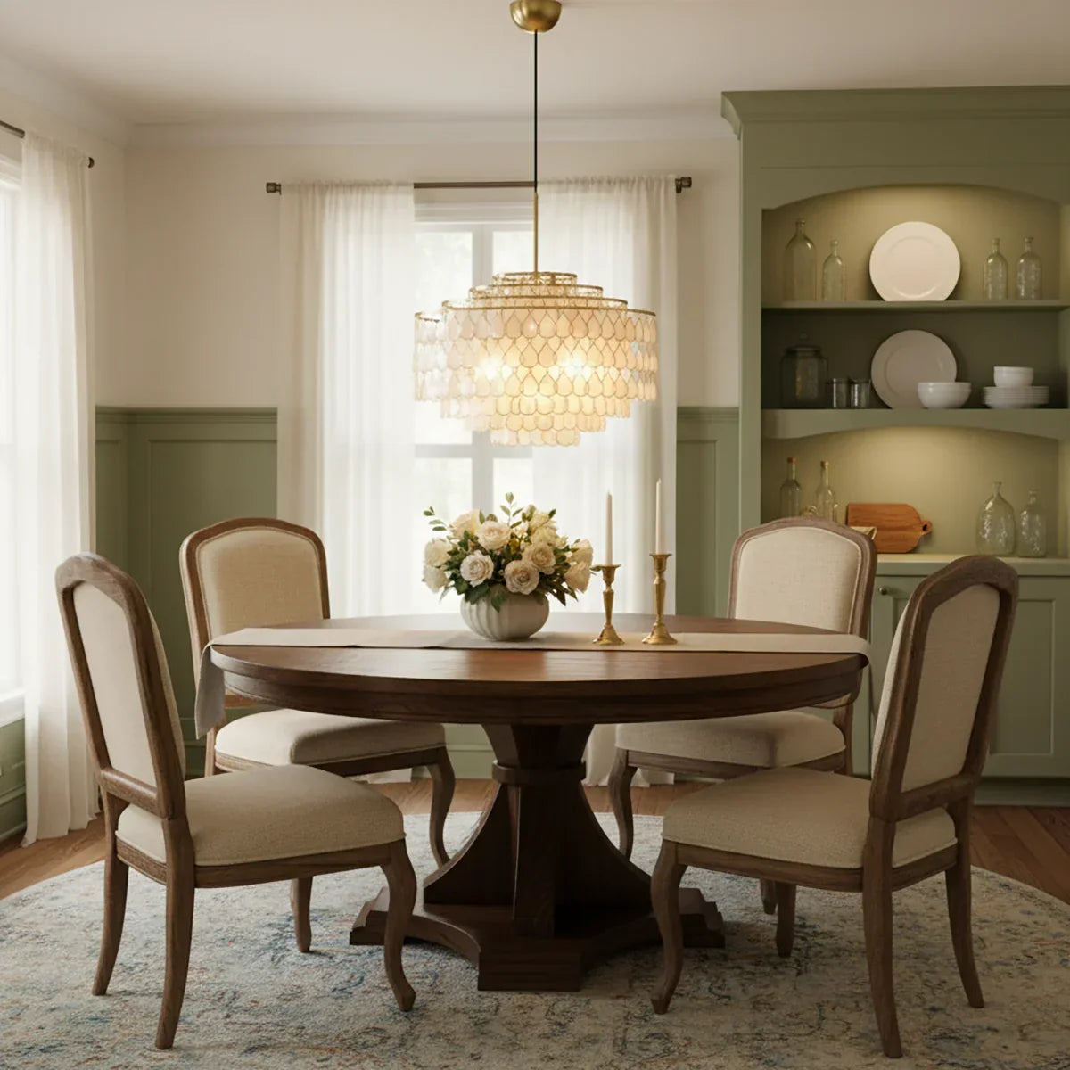 Teardrops Tiered Shell Chandelier