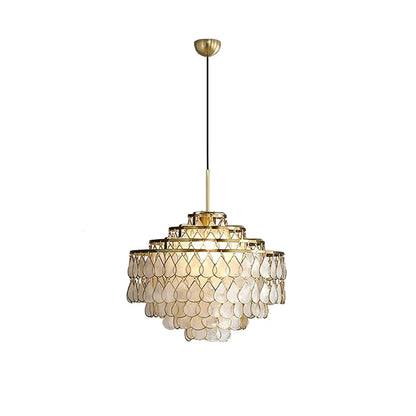Teardrops Tiered Shell Chandelier