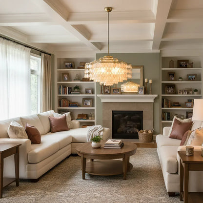 Luxury Capiz Shell Tiered Chandelier