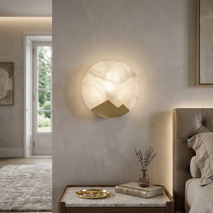 Luxury Copper Moon Alabaster Sconce