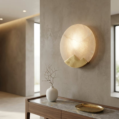 Luxury Copper Moon Alabaster Sconce