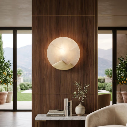 Luxury Copper Moon Alabaster Sconce