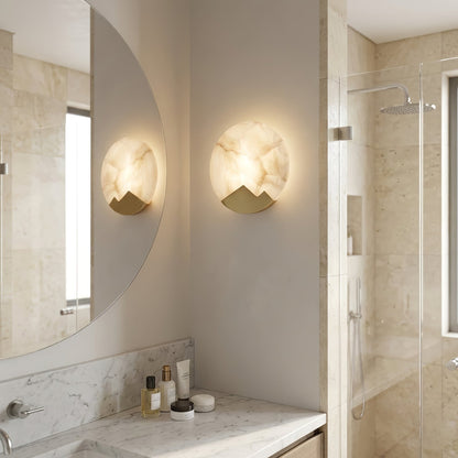 Luxury Copper Moon Alabaster Sconce