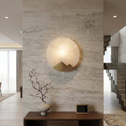 Luxury Copper Moon Alabaster Sconce