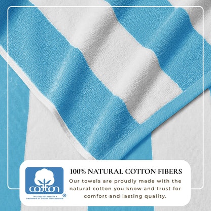 Cotton Velour Cabana Stripe Beach Towel - Novia Collection.