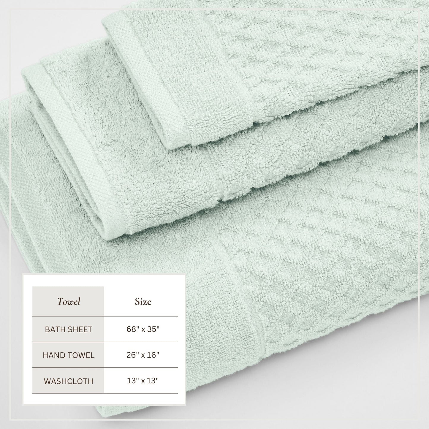 Cotton Diamond Waffle Weave Bath Towel Set - Grayson Collection