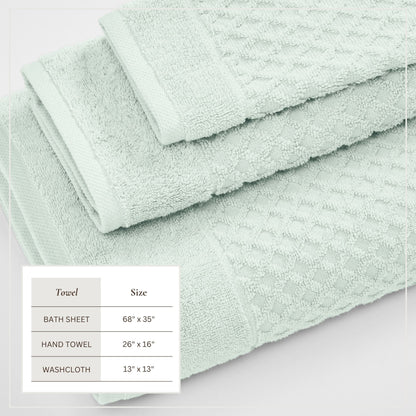 Cotton Diamond Waffle Weave Bath Towel Set - Grayson Collection