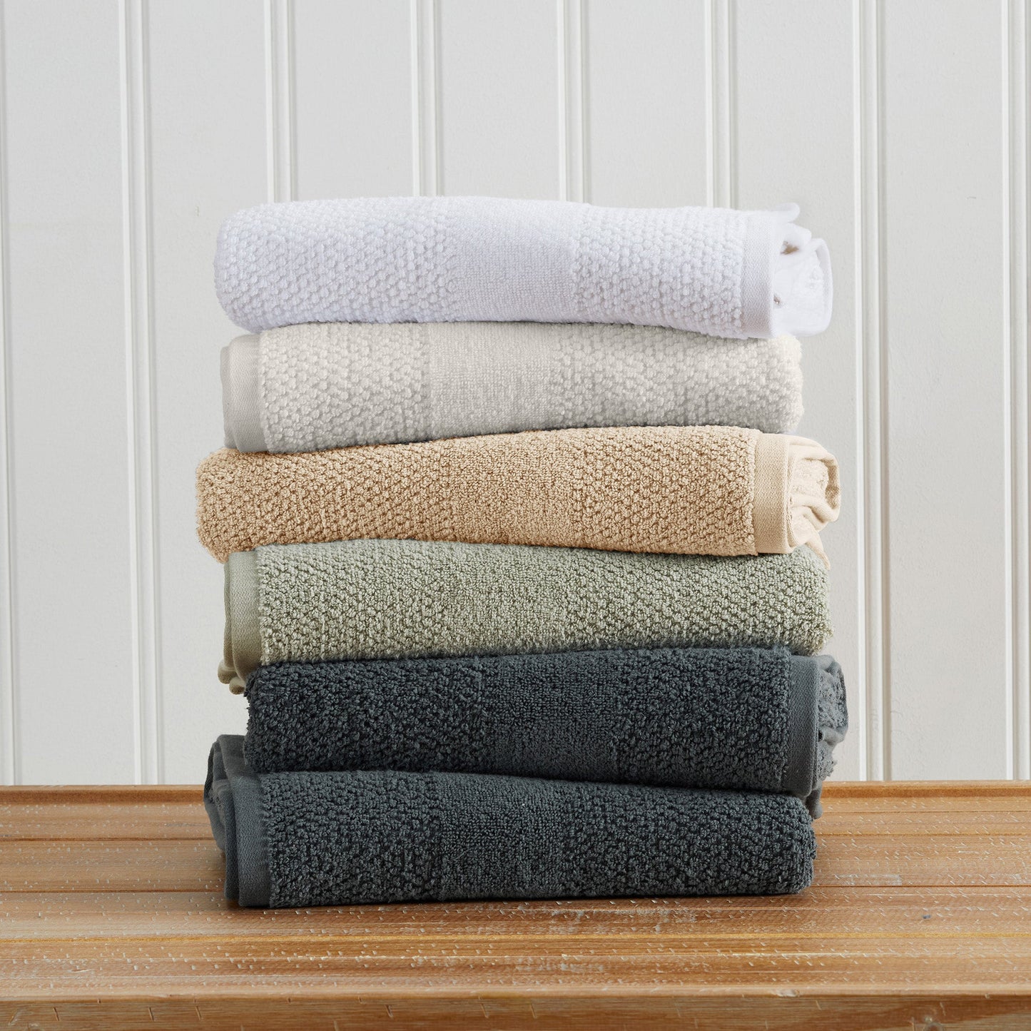 100% Cotton Woven Texture Bath Towel Set - Marbella Collection