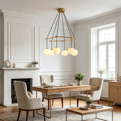 Miira Geometric Alabaster Chandelier