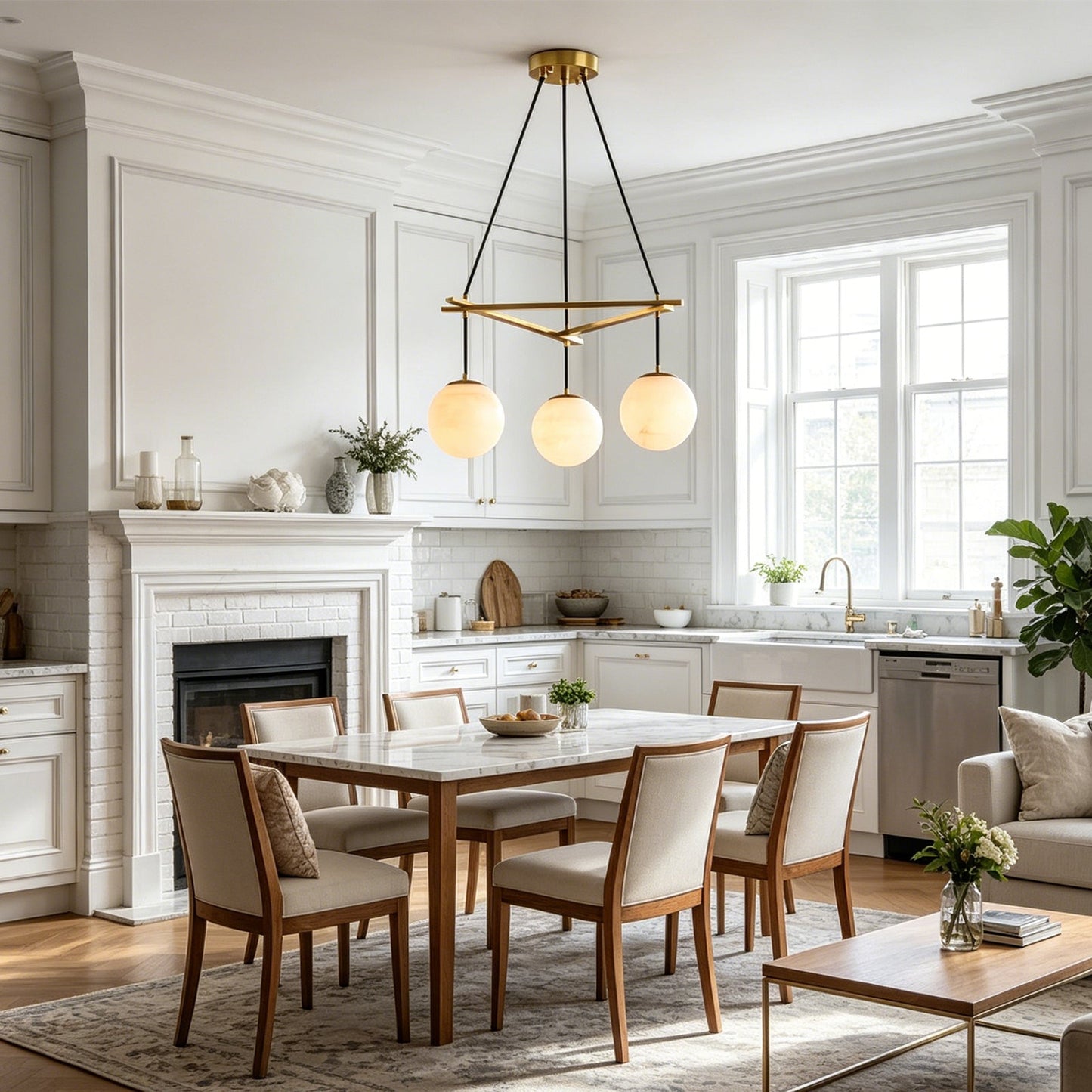 Miira Geometric Alabaster Chandelier