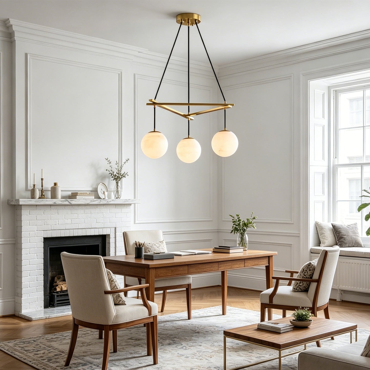 Miira Geometric Alabaster Chandelier