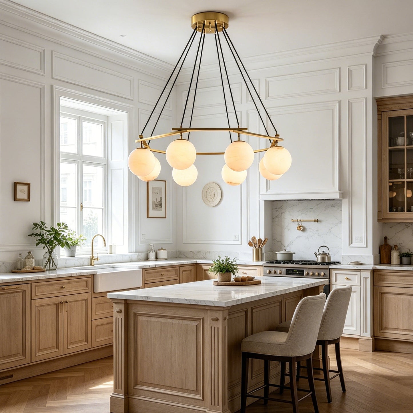 Miira Geometric Alabaster Chandelier