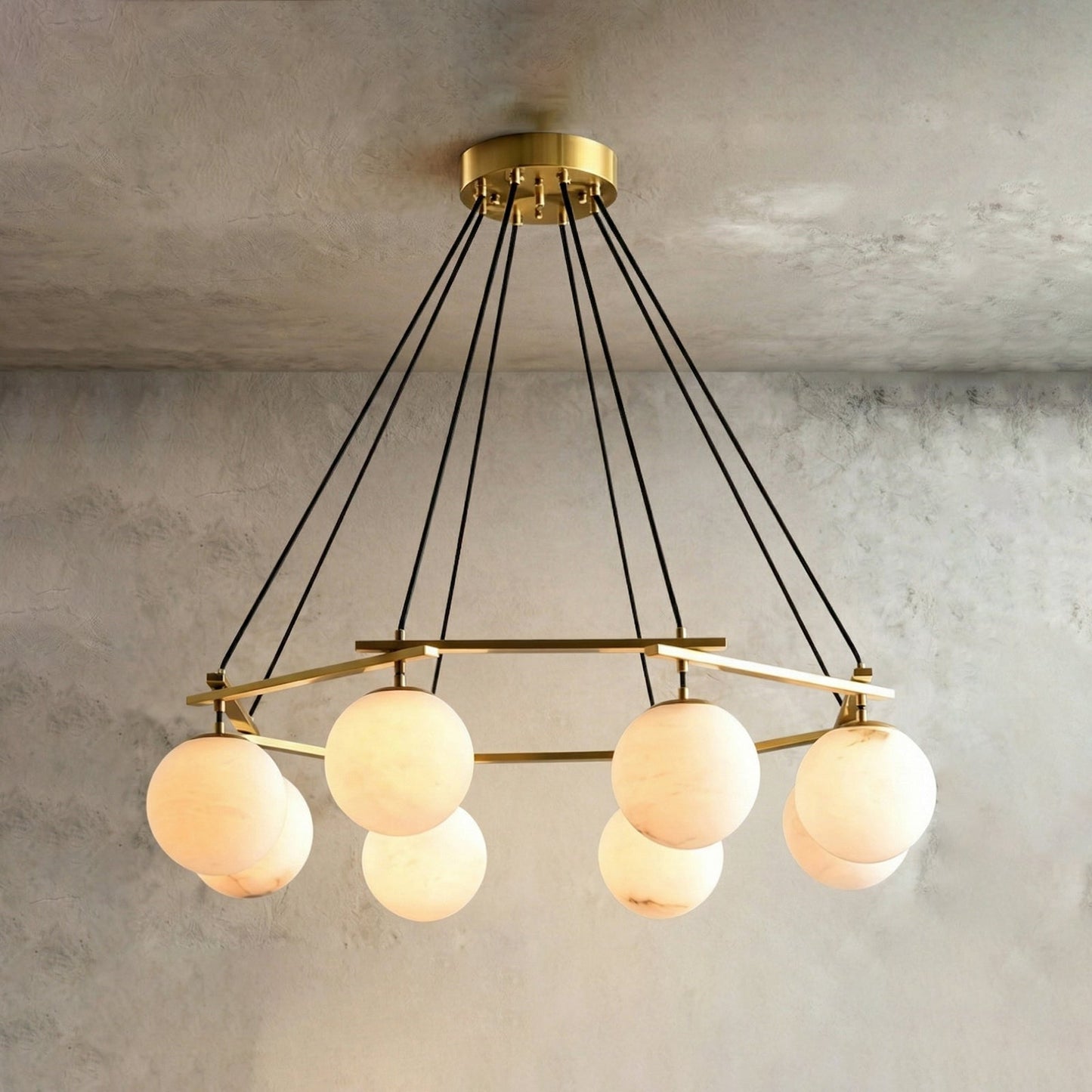 Miira Geometric Alabaster Chandelier