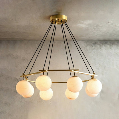 Miira Geometric Alabaster Chandelier