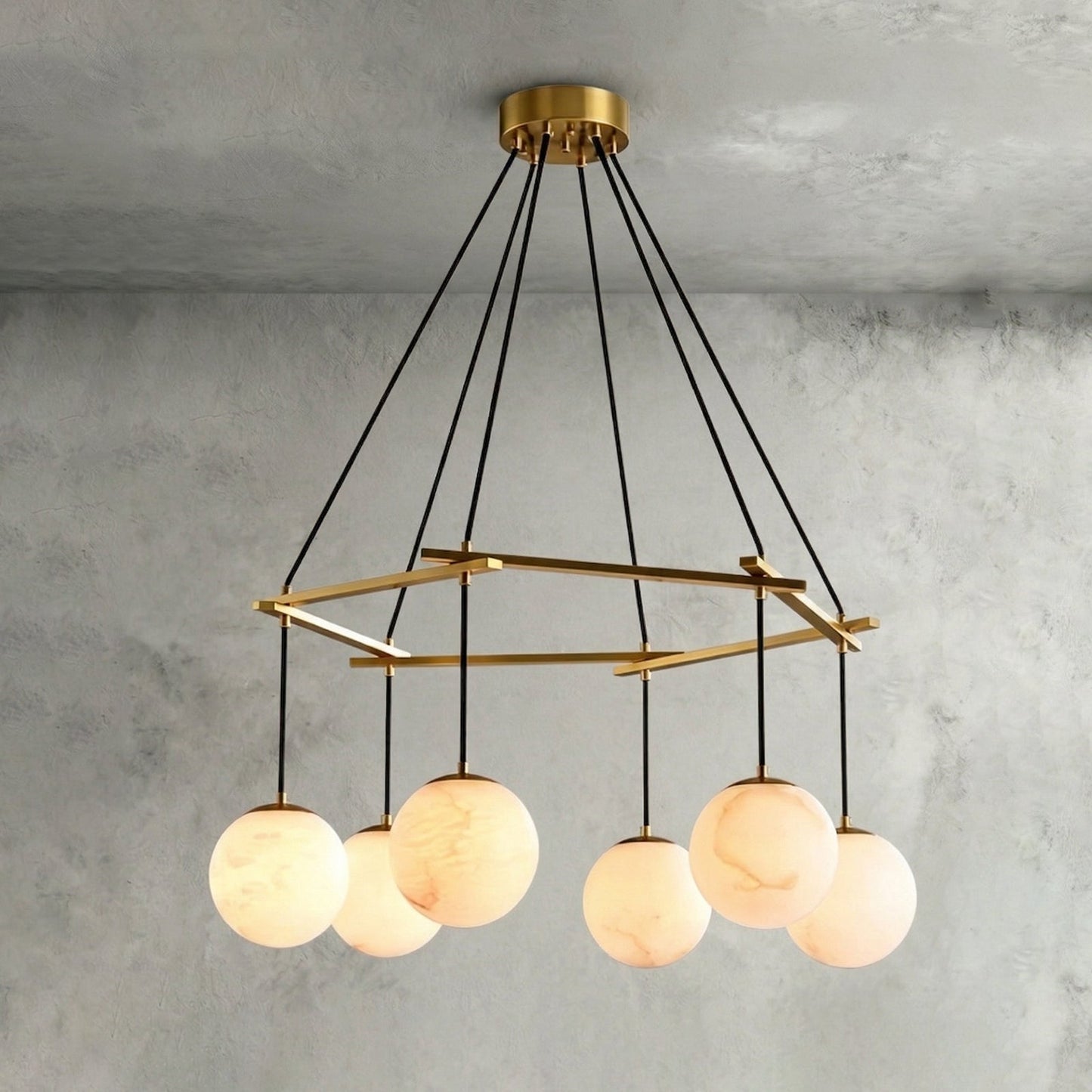 Miira Geometric Alabaster Chandelier