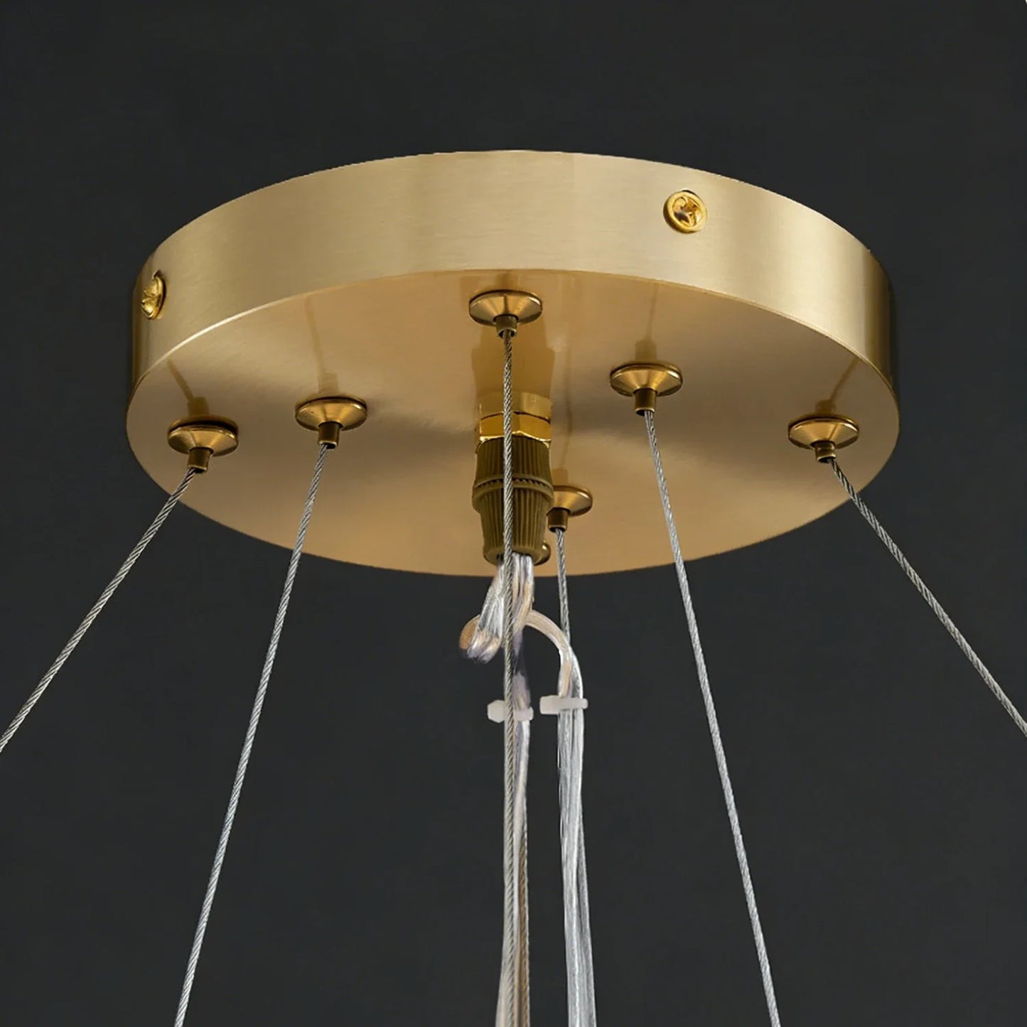 Modern Alabaster Celestial Round Chandelier