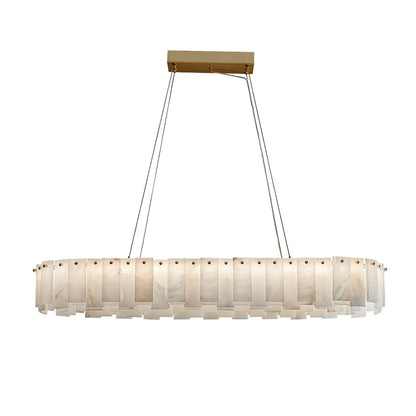 Modern Alabaster Celestial Round Chandelier