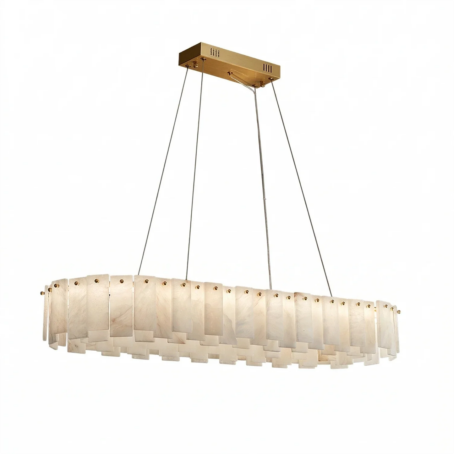 Modern Alabaster Celestial Round Chandelier