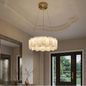 Modern Alabaster Celestial Round Chandelier