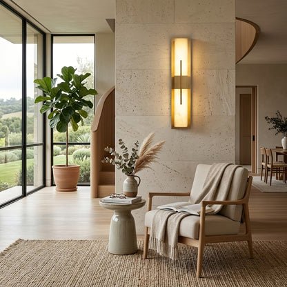 Modern Alabaster Linear Wall Sconce