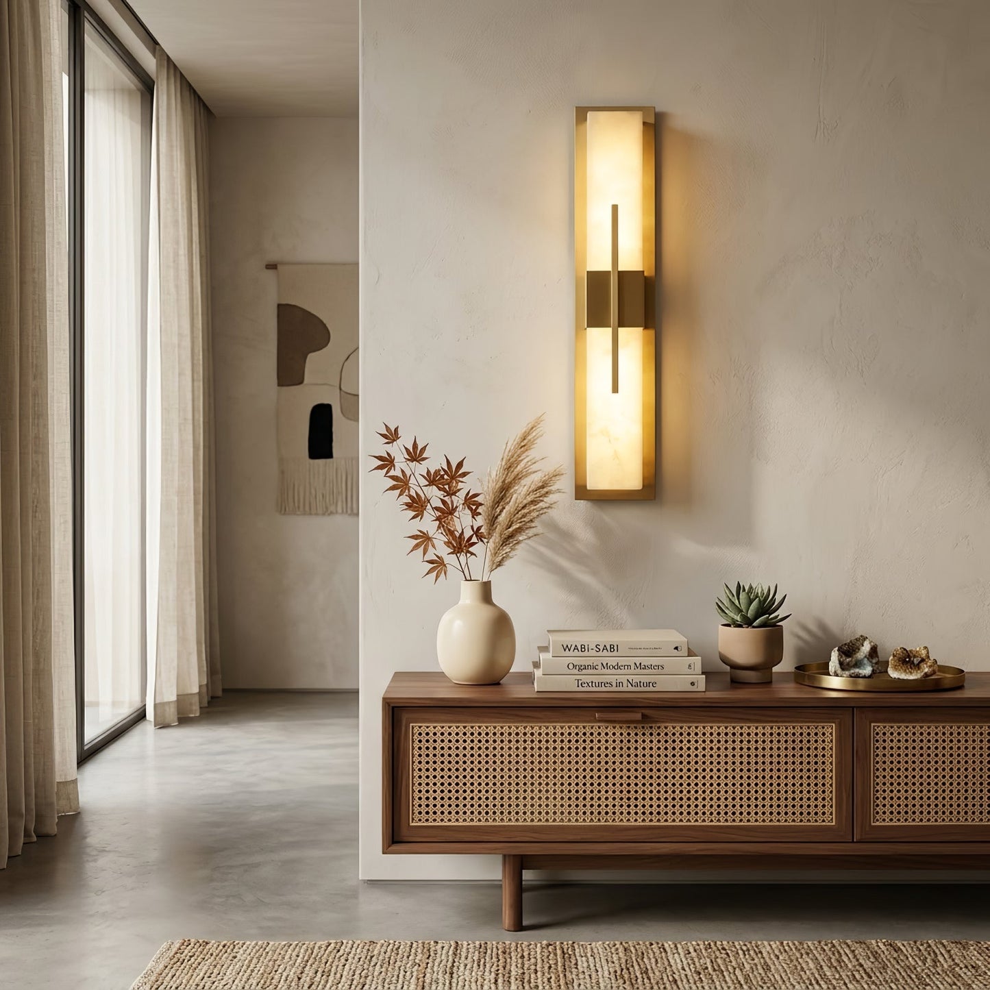 Modern Alabaster Linear Wall Sconce
