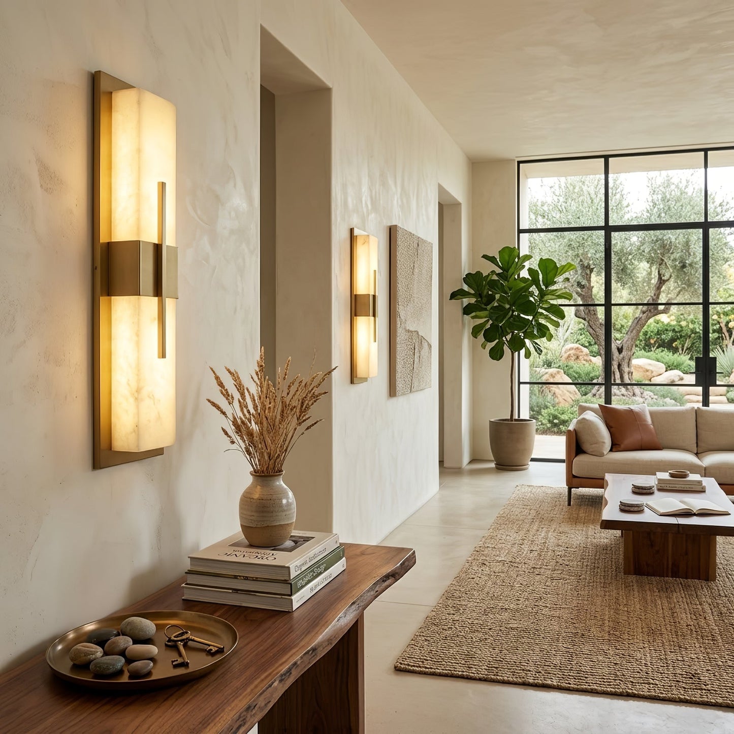 Modern Alabaster Linear Wall Sconce