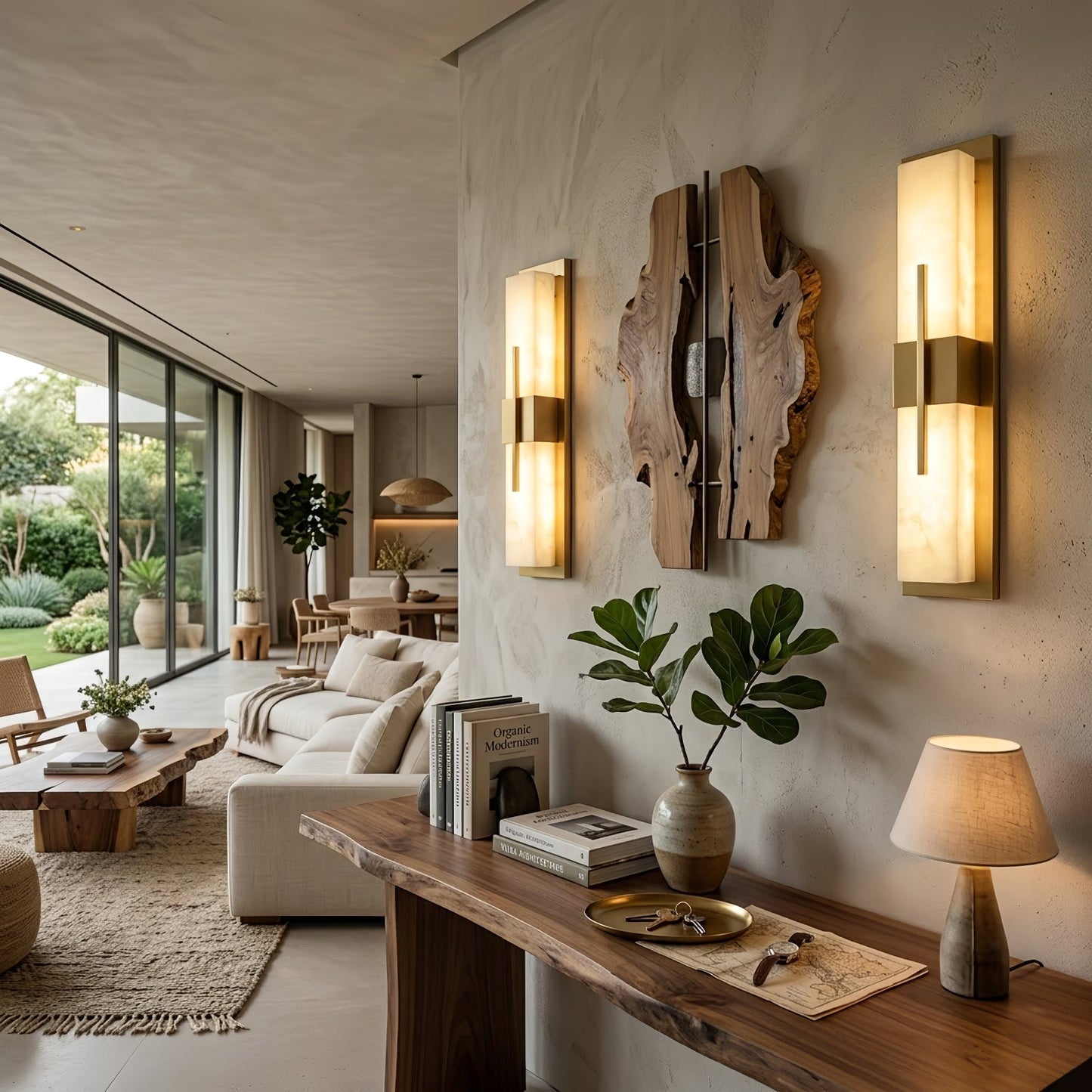 Modern Alabaster Linear Wall Sconce