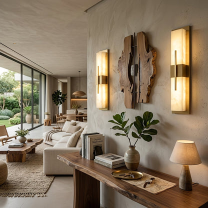 Modern Alabaster Linear Wall Sconce