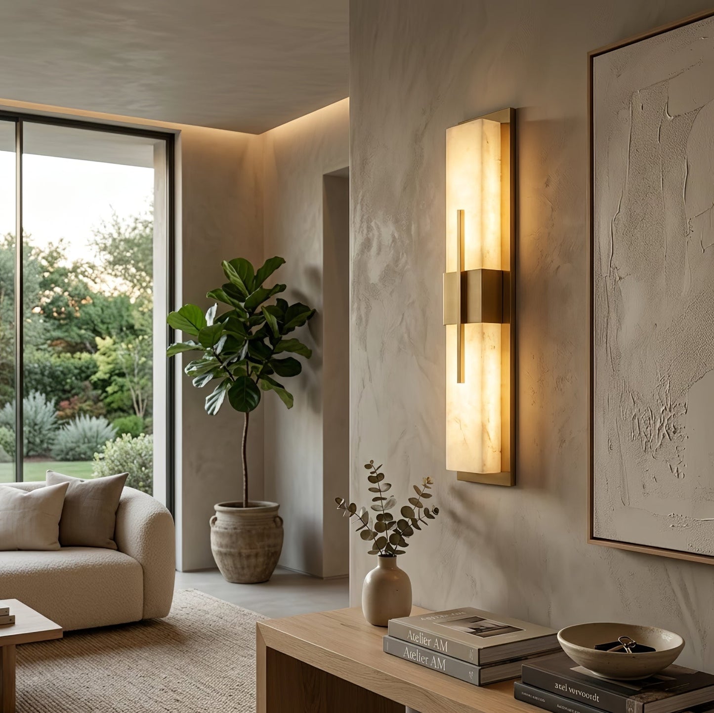 Modern Alabaster Linear Wall Sconce