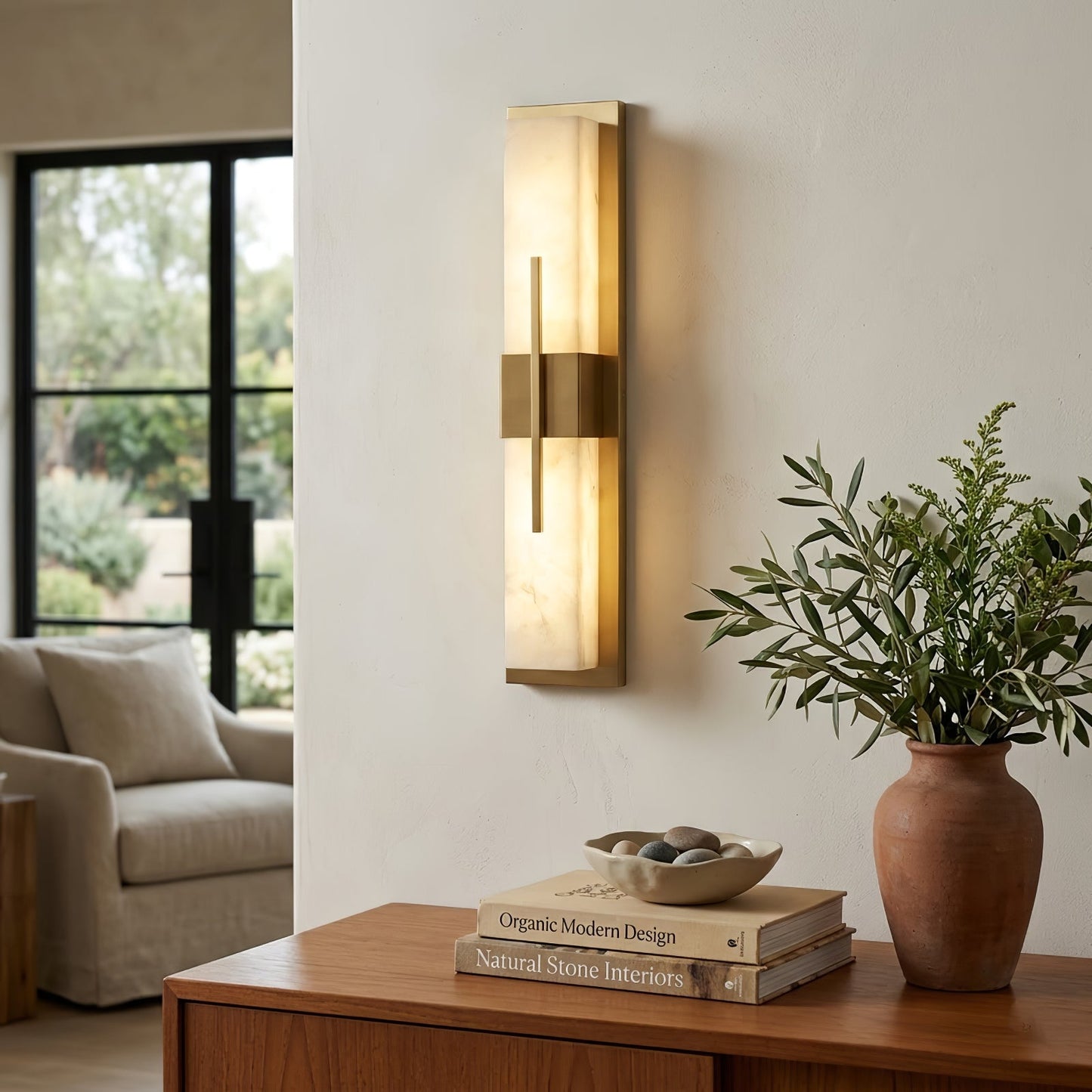 Modern Alabaster Linear Wall Sconce