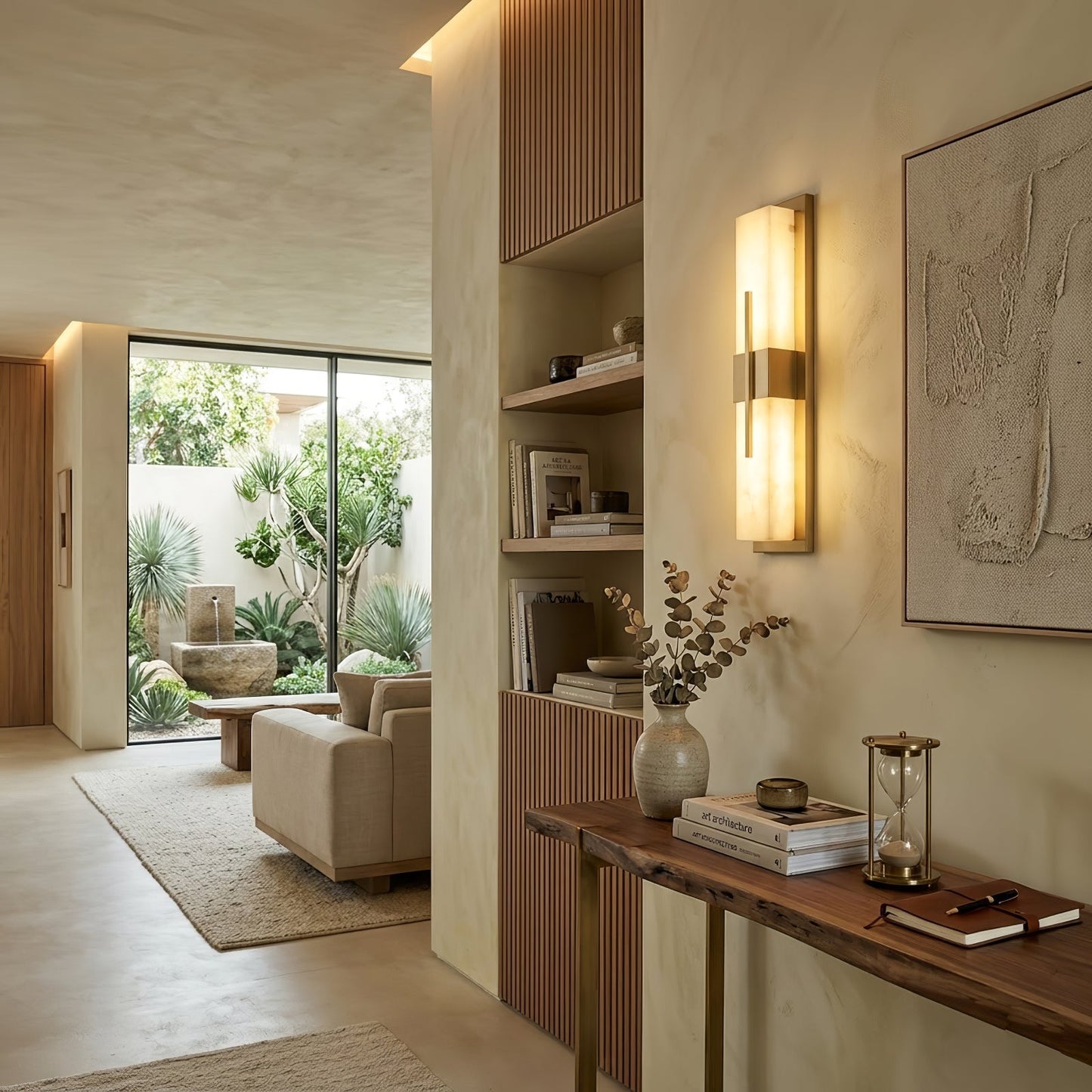Modern Alabaster Linear Wall Sconce