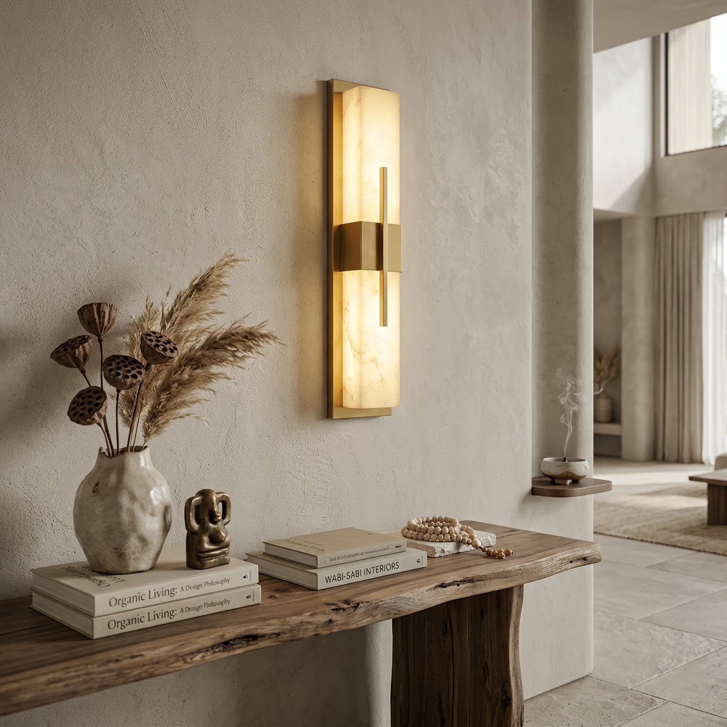 Modern Alabaster Linear Wall Sconce