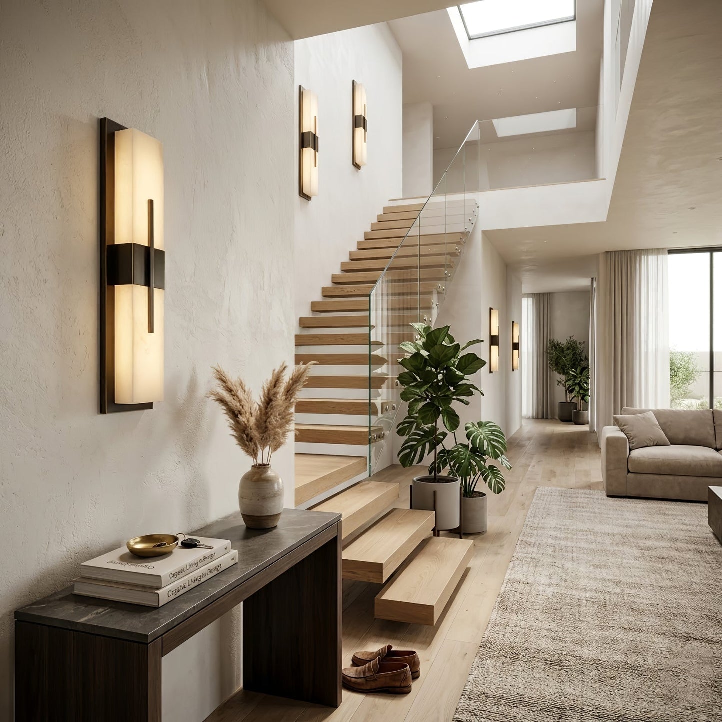 Modern Alabaster Linear Wall Sconce