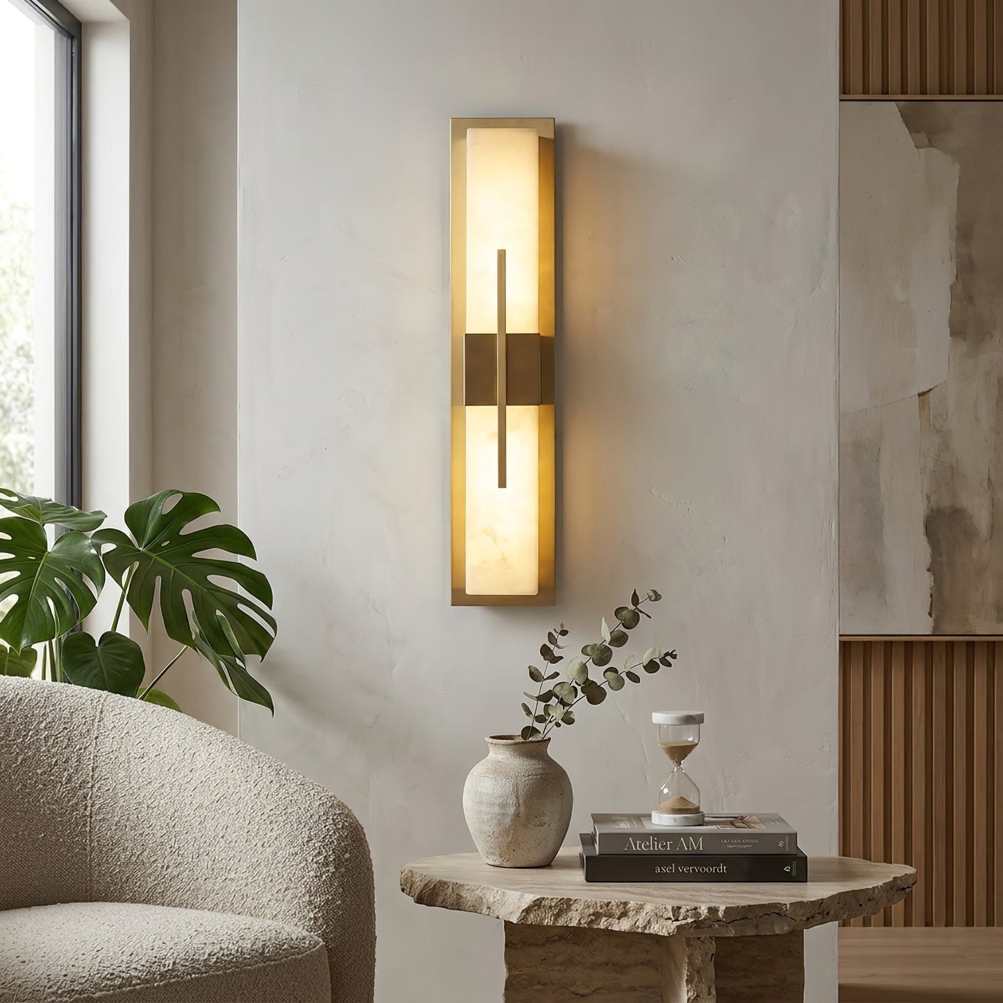 Modern Alabaster Linear Wall Sconce