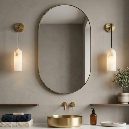 Modern Petra Alabaster Wall Sconce