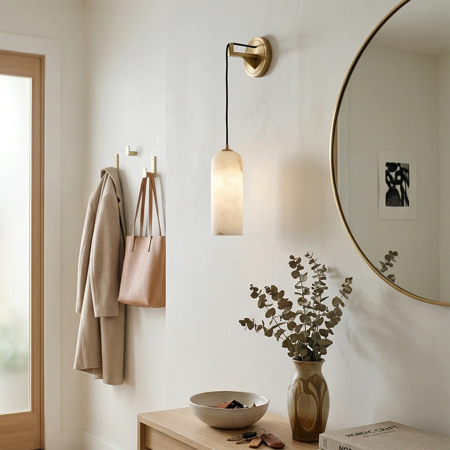 Modern Petra Alabaster Wall Sconce