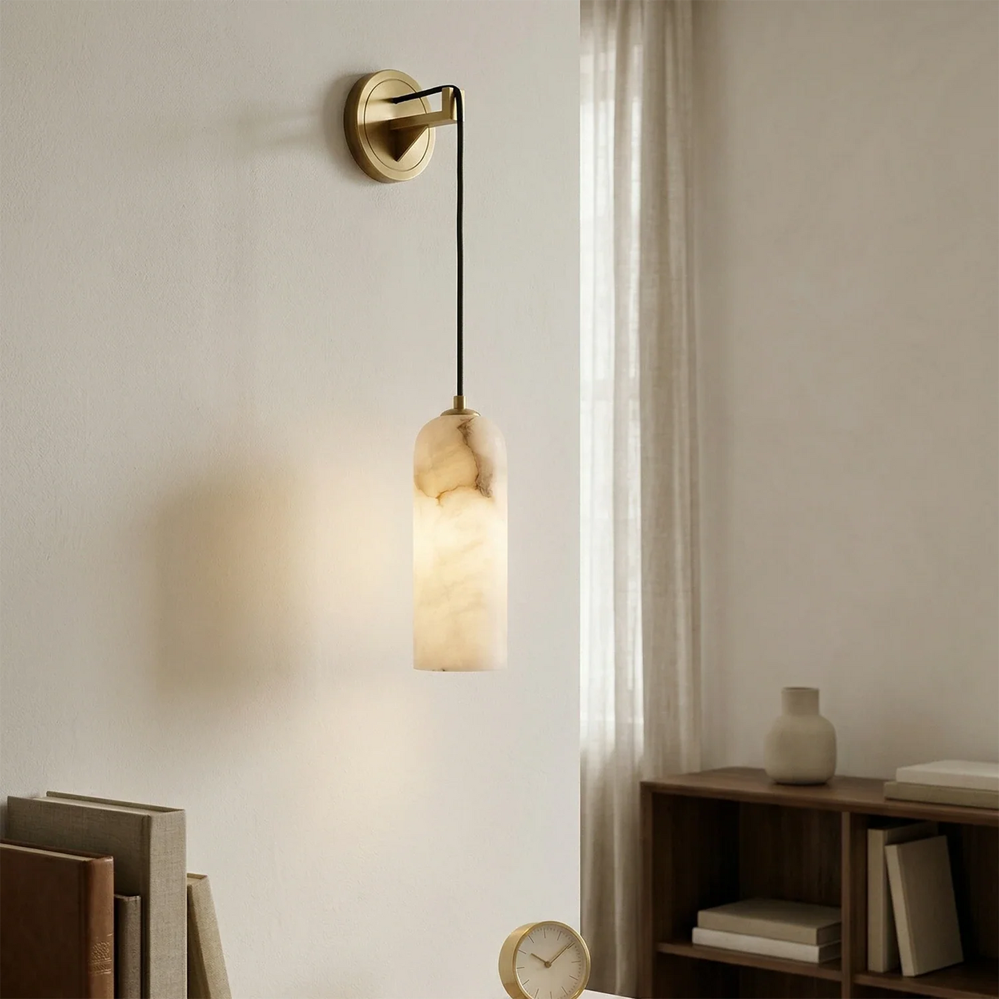 Modern Petra Alabaster Wall Sconce