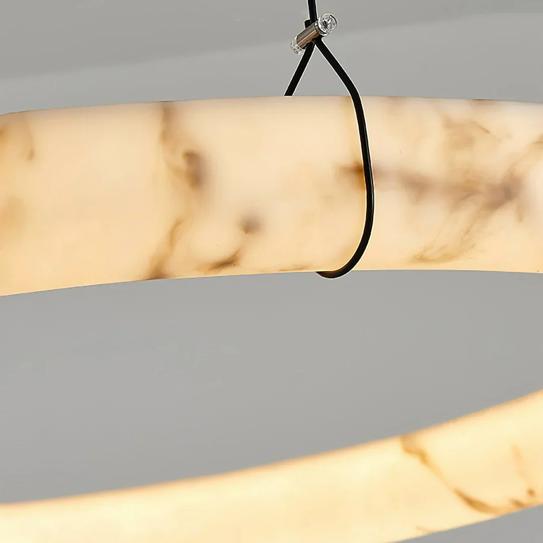 Modern Spanish Alabaster Halo Pendant Lamp