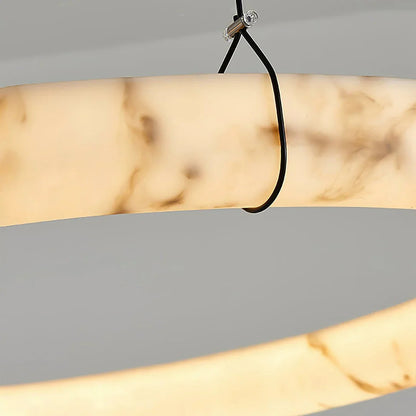 Modern Spanish Alabaster Halo Pendant Lamp