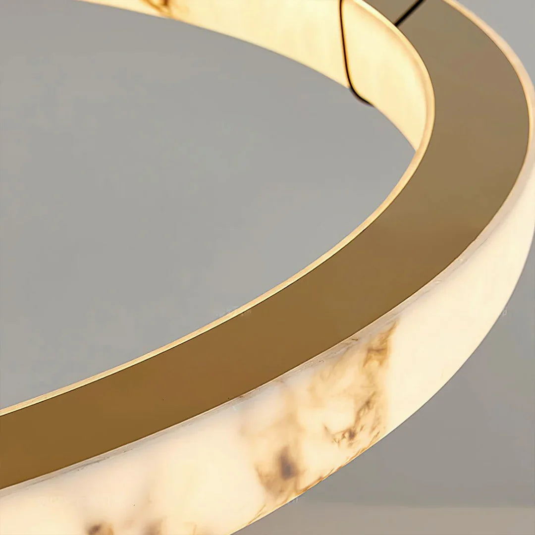 Modern Spanish Alabaster Halo Pendant Lamp