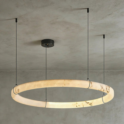 Modern Spanish Alabaster Halo Pendant Lamp