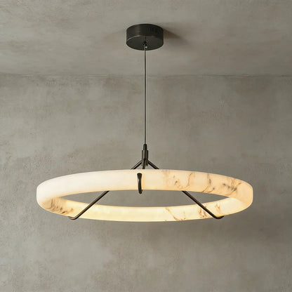 Modern Spanish Alabaster Halo Pendant Lamp