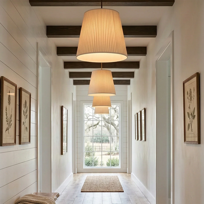 Modern Tailored Reed Pleat Stem Pendant