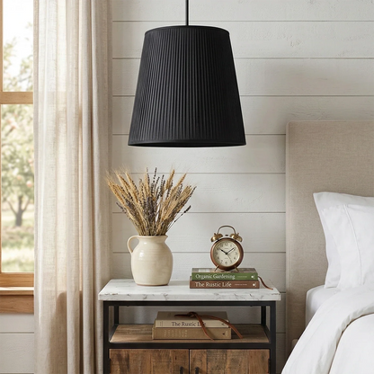 Modern Tailored Reed Pleat Stem Pendant