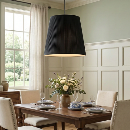 Modern Tailored Reed Pleat Stem Pendant