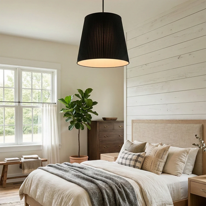 Modern Tailored Reed Pleat Stem Pendant