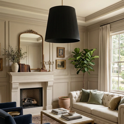 Modern Tailored Reed Pleat Stem Pendant
