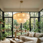 Cascade Alabaster Tiered Brass Chandelier