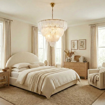 Murano-Style Tiered Glass Chandelier