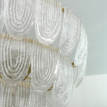 Murano-Style Tiered Glass Chandelier